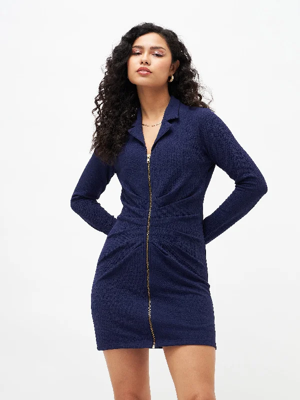 Your Shopping Spree Starts Here!Your Shopping Spree Starts Here!Women Navy Front Zipper Bodycon Dress Your Shopping Spree Starts Here!Your Shopping Spree Starts Here!Women Navy Front Zipper Bodycon Dress
