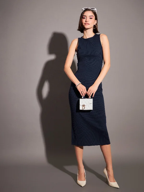 Buy One, Get One Free!Buy One, Get One Free!Women Navy Rib Sleeveless Bodycon Dress Buy One, Get One Free!Buy One, Get One Free!Women Navy Rib Sleeveless Bodycon Dress