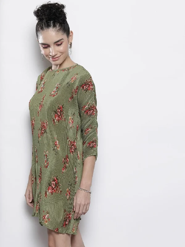 The Best Deals Won’t Wait!The Best Deals Won’t Wait!Women Olive Floral Pleated Chinon Bodycon Dress The Best Deals Won’t Wait!The Best Deals Won’t Wait!Women Olive Floral Pleated Chinon Bodycon Dress