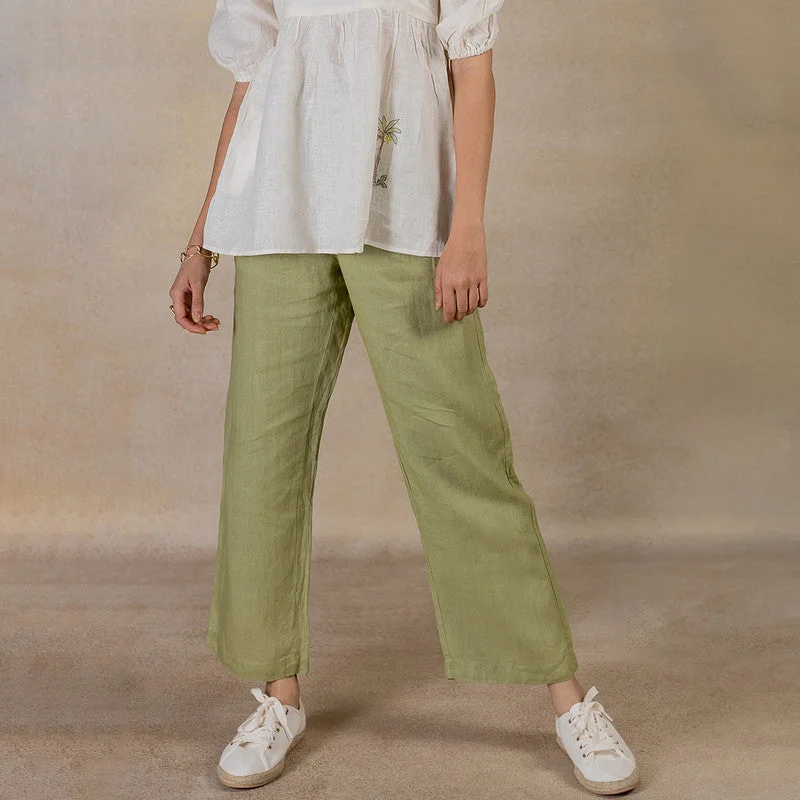 Steals and Deals Await!Steals and Deals Await!Linen Pants for Women | Flat Waist | Ecru Steals and Deals Await!Steals and Deals Await!Linen Pants for Women | Flat Waist | Ecru