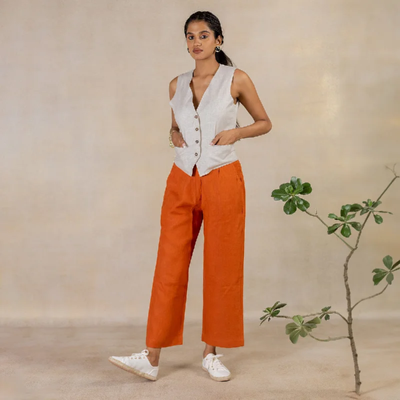 The Best Sale of the Year!The Best Sale of the Year!Linen Pants for Women | Tan Rust