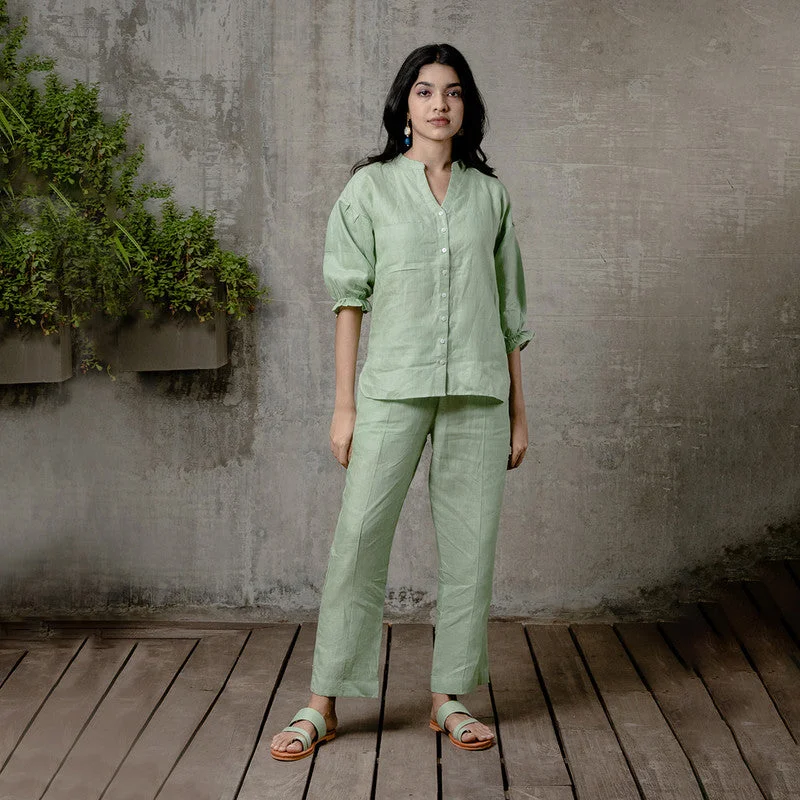 Find the Best Deals Here!Find the Best Deals Here!Linen Pants | Pista Green