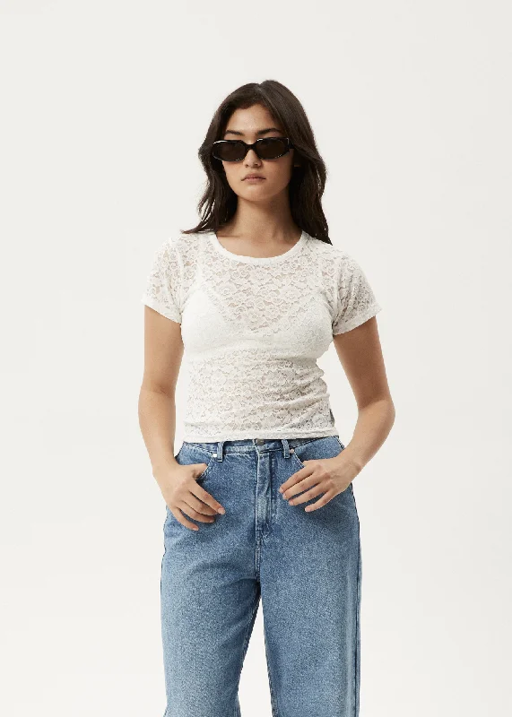Seasonal Sale – Shop Now!Seasonal Sale – Shop Now!AFENDS Womens Poet - Lace Baby T-Shirt - White Seasonal Sale – Shop Now!Seasonal Sale – Shop Now!AFENDS Womens Poet - Lace Baby T-Shirt - White