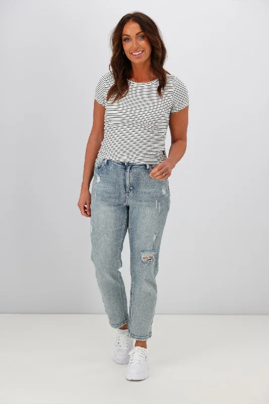 Incredible Savings Inside!All About Eve Rib Stripe Tee White