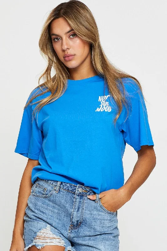 More Discounts, More Joy!More Discounts, More Joy!Blue Graphic T Shirt Short Sleeve More Discounts, More Joy!More Discounts, More Joy!Blue Graphic T Shirt Short Sleeve