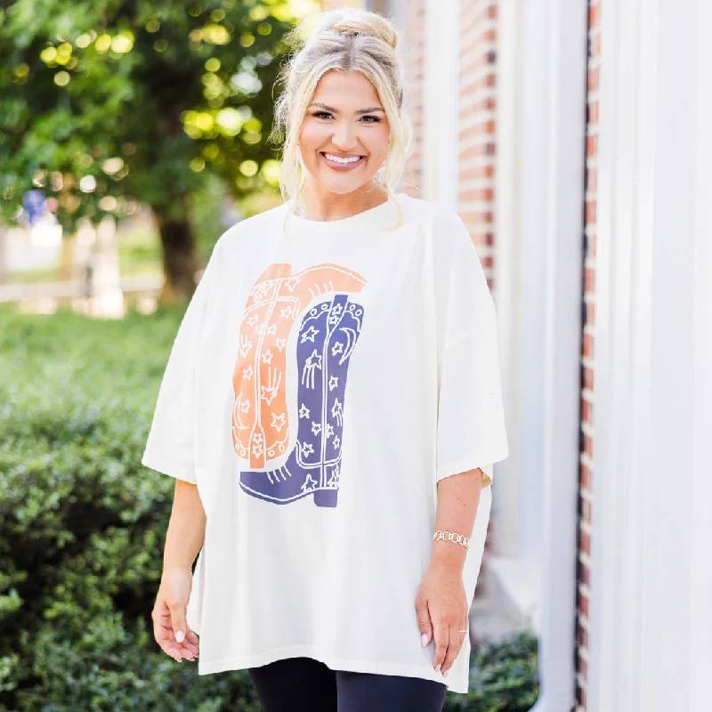 Shop Smart, Save Big!Shop Smart, Save Big!Boot Scootin Game Day Boyfriend Tee, Ivory Shop Smart, Save Big!Shop Smart, Save Big!Boot Scootin Game Day Boyfriend Tee, Ivory