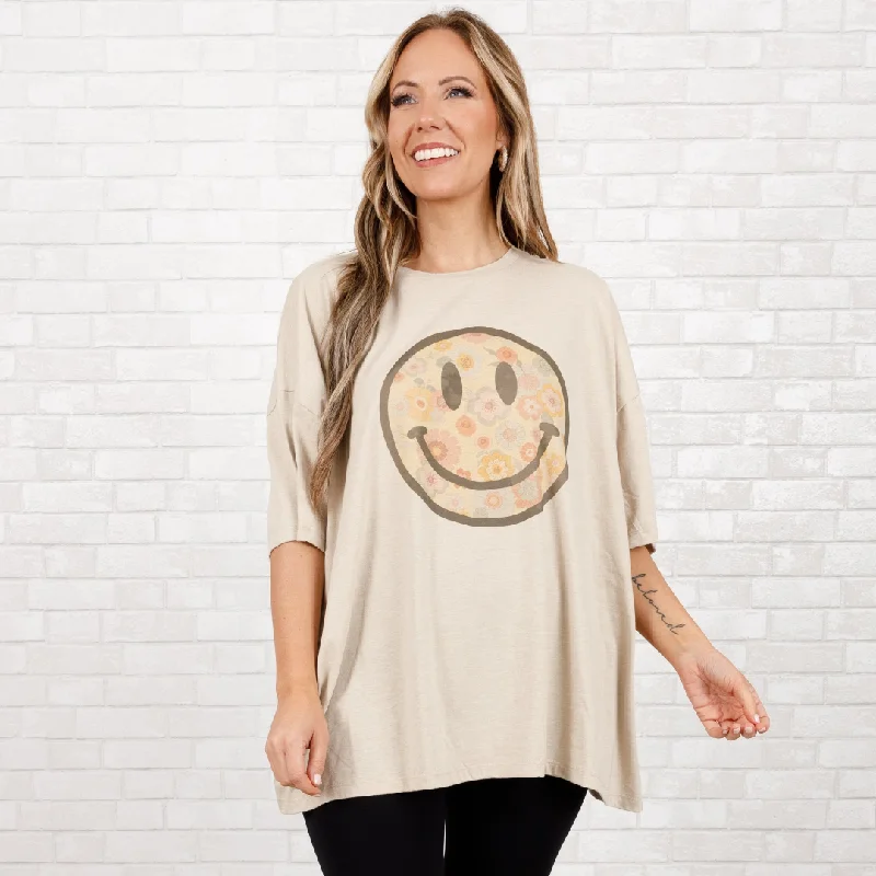 Your Wallet Will Thank You!Your Wallet Will Thank You!Flowers Make Me Smile Boyfriend Tee, Heather Beige Your Wallet Will Thank You!Your Wallet Will Thank You!Flowers Make Me Smile Boyfriend Tee, Heather Beige