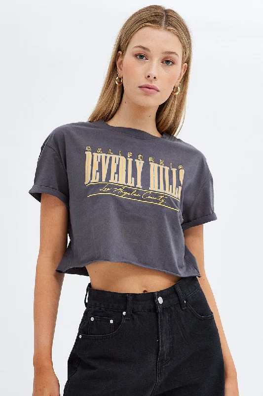 Save More with Every Purchase!Save More with Every Purchase!Grey Graphic Tee Short Sleeve Save More with Every Purchase!Save More with Every Purchase!Grey Graphic Tee Short Sleeve