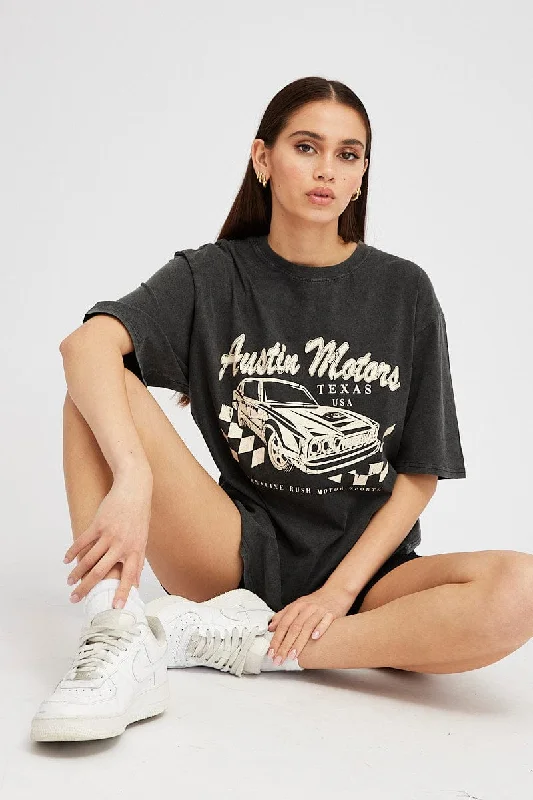 Score Huge Discounts Today!Score Huge Discounts Today!Grey Graphic Tee Short Sleeve Score Huge Discounts Today!Score Huge Discounts Today!Grey Graphic Tee Short Sleeve