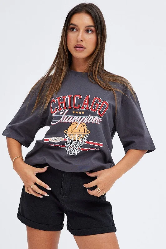 Score Big Savings Today!Score Big Savings Today!Grey T Shirt Short Sleeve Crew Neck Chicago Cotton Score Big Savings Today!Score Big Savings Today!Grey T Shirt Short Sleeve Crew Neck Chicago Cotton