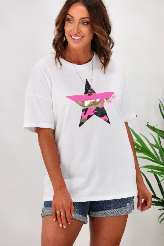 One Day Only – Huge Savings!One Day Only – Huge Savings!Rebel Club by Shine On Tee - Foil Star - White One Day Only – Huge Savings!One Day Only – Huge Savings!Rebel Club by Shine On Tee - Foil Star - White