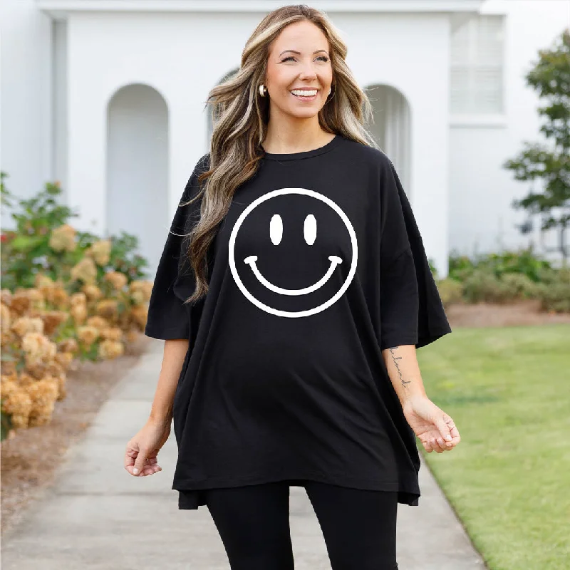 Hurry, Sale Ends Soon!Hurry, Sale Ends Soon!Remember To Smile Boyfriend Tee, Black