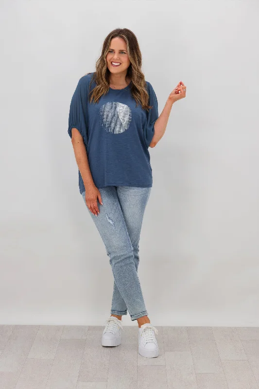 Today’s Deals, Tomorrow’s Regrets!Today’s Deals, Tomorrow’s Regrets!Shine On Label Tahlia Chiffon Sleeve Top Steel Blue w Circle Print Today’s Deals, Tomorrow’s Regrets!Today’s Deals, Tomorrow’s Regrets!Shine On Label Tahlia Chiffon Sleeve Top Steel Blue w Circle Print