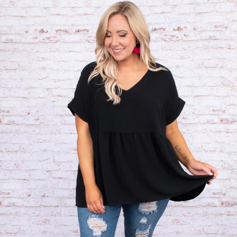 Only a Few Left – Order Now!Only a Few Left – Order Now!Wide Eyed Gaze Top, Black