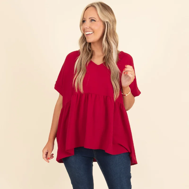 Your Exclusive Offer Awaits!Your Exclusive Offer Awaits!Wide Eyed Gaze Top, Cherry