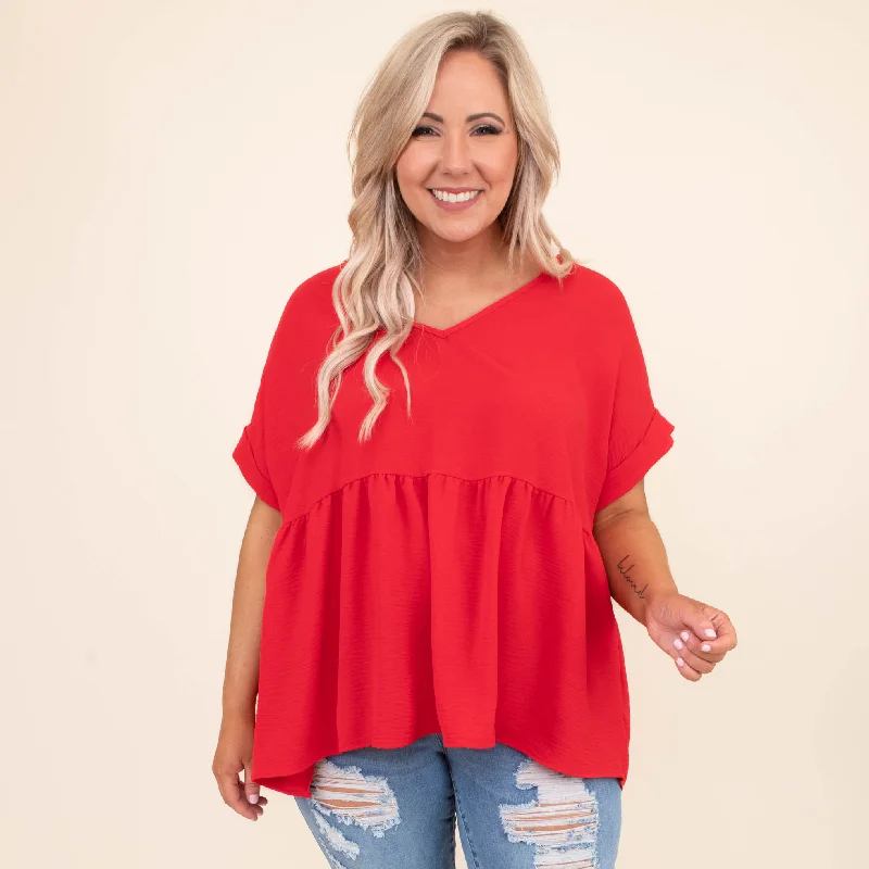 Upgrade for Less!Upgrade for Less!Wide Eyed Gaze Top, Tomato
