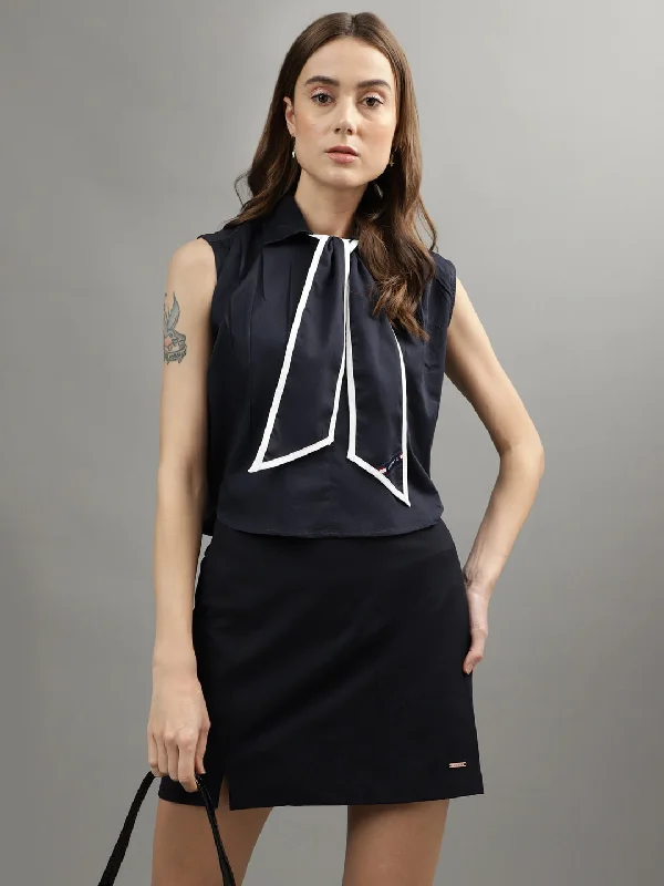Don’t Wait – Shop Today!Don’t Wait – Shop Today!Iconic Women Navy Blue Solid Collar Top Don’t Wait – Shop Today!Don’t Wait – Shop Today!Iconic Women Navy Blue Solid Collar Top