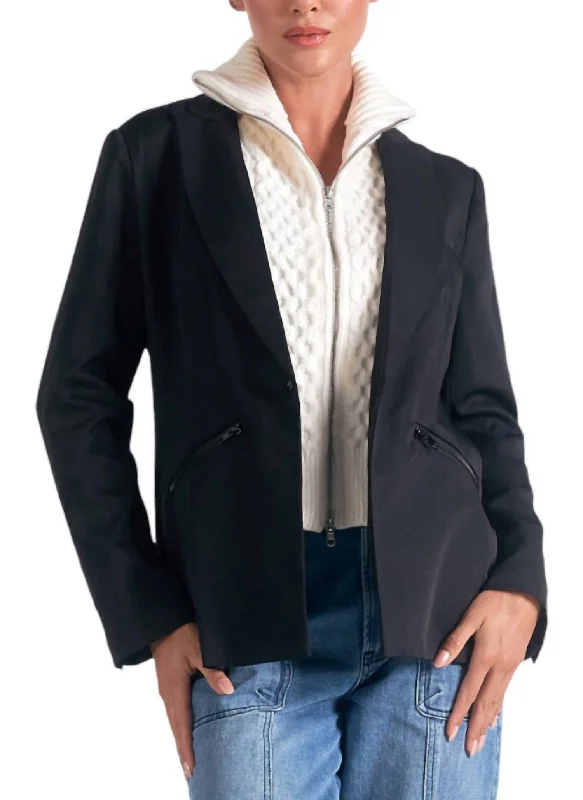 Today Only – Don’t Miss It!Today Only – Don’t Miss It!Blazer Sweater In Blk/off White