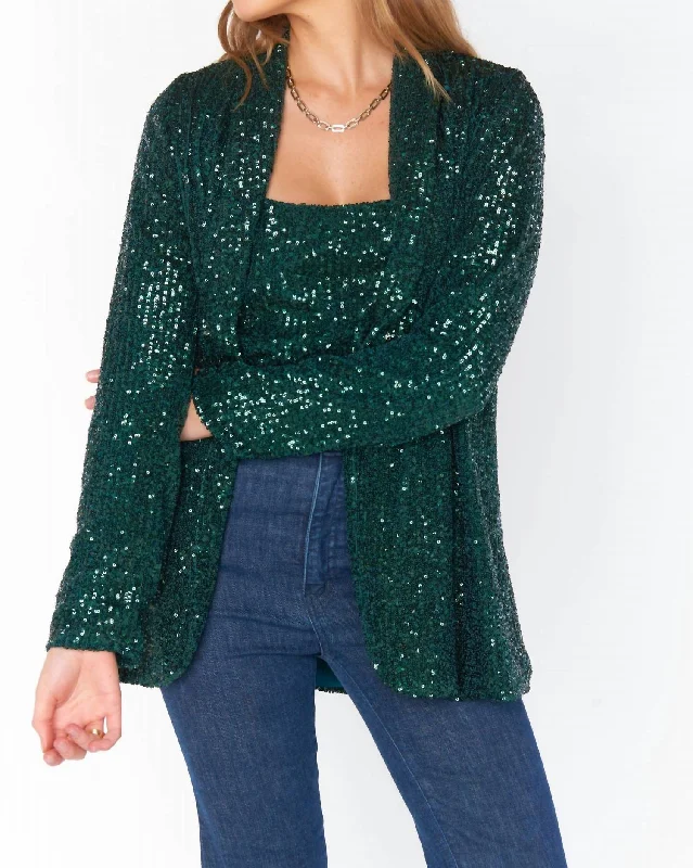 Your Best Deals Are Here!Your Best Deals Are Here!Dance Blazer In Emerald Sequins