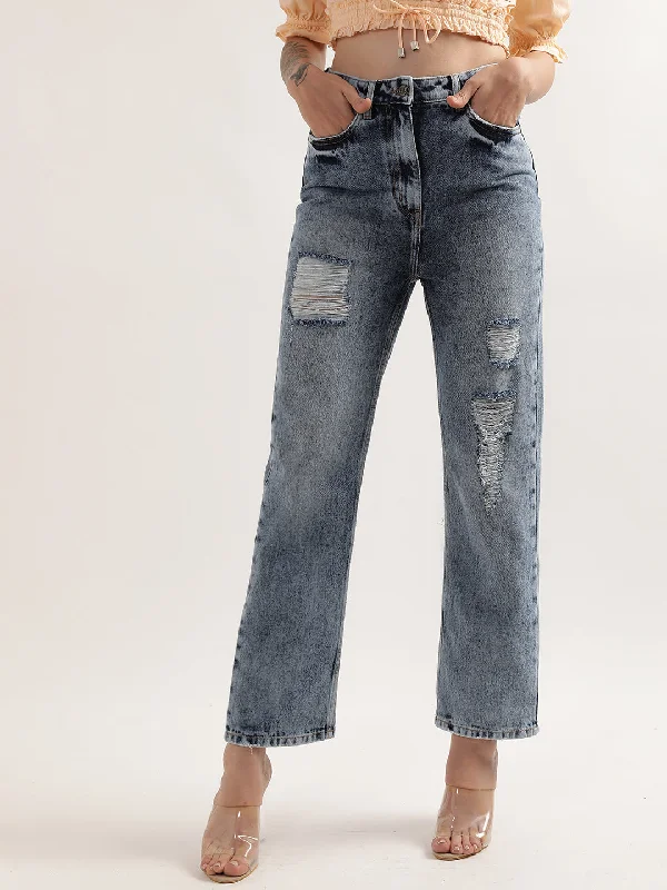 Time to Save Big!Time to Save Big!Elle Women Mid Blue Solid Regular Fit Jeans