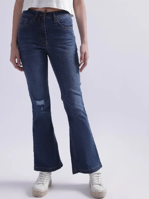 Save Money, Shop Happy!Save Money, Shop Happy!Elle Women Blue Solid Bootcut Jeans