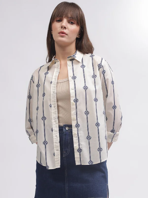 Score Big Savings Today!Score Big Savings Today!Gant Women White Printed Spread Collar Full Sleeves Shirt Score Big Savings Today!Score Big Savings Today!Gant Women White Printed Spread Collar Full Sleeves Shirt