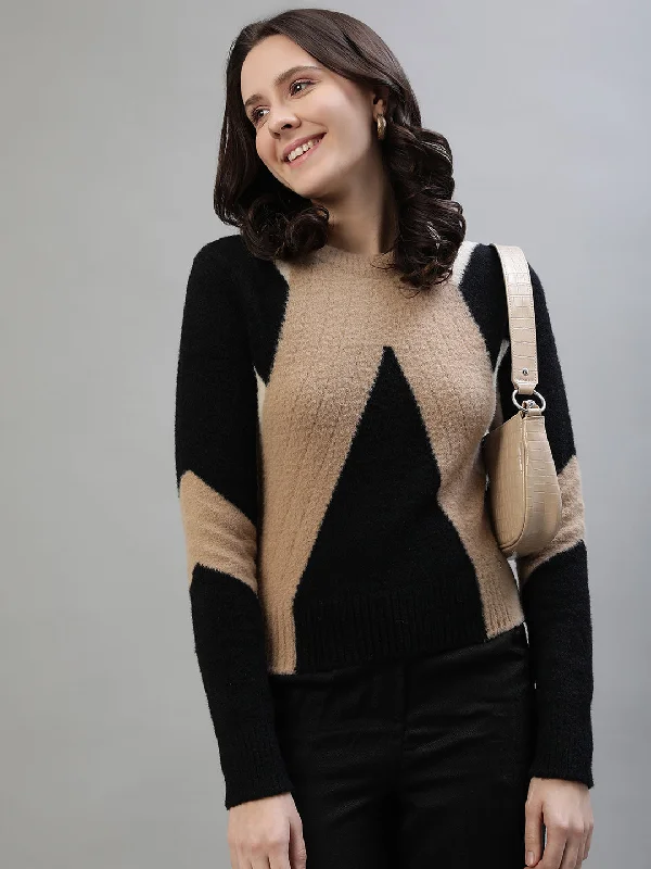 Exclusive Savings This Week!Exclusive Savings This Week!Iconic Women Beige Colorblocked Round Neck Full Sleeves Sweater Exclusive Savings This Week!Exclusive Savings This Week!Iconic Women Beige Colorblocked Round Neck Full Sleeves Sweater