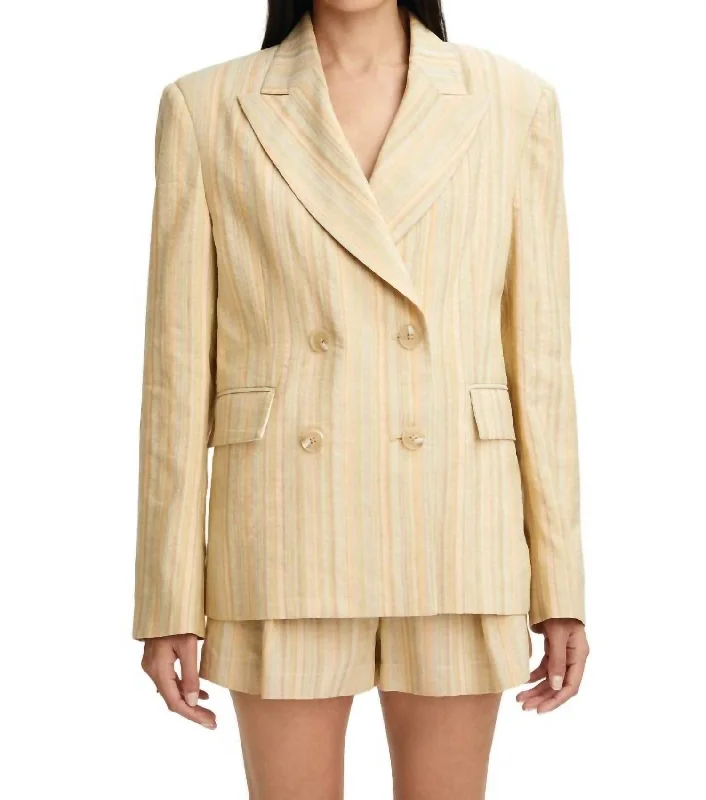 The Best Offers Are Here!The Best Offers Are Here!Oversized Double-Breasted Blazer In Avocado Stripe