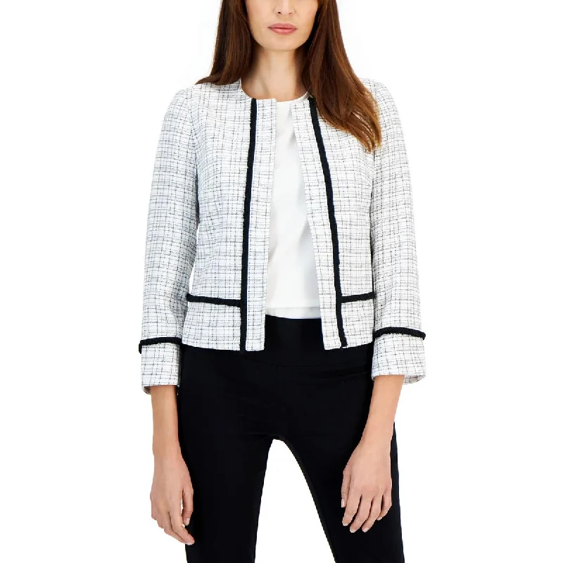 Amazing Prices You Can’t Resist!Amazing Prices You Can’t Resist!Petites Womens Plaid Collarless Open-Front Blazer Amazing Prices You Can’t Resist!Amazing Prices You Can’t Resist!Petites Womens Plaid Collarless Open-Front Blazer