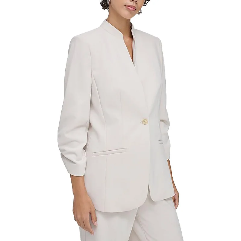 Your Best Deals Are Here!Your Best Deals Are Here!Petites Womens Ruched Business One-Button Blazer Your Best Deals Are Here!Your Best Deals Are Here!Petites Womens Ruched Business One-Button Blazer
