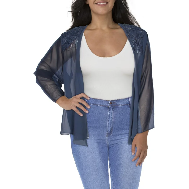 Huge Price Cuts Await!Huge Price Cuts Await!Plus Womens Chiffon Embellished Collarless Blazer Huge Price Cuts Await!Huge Price Cuts Await!Plus Womens Chiffon Embellished Collarless Blazer
