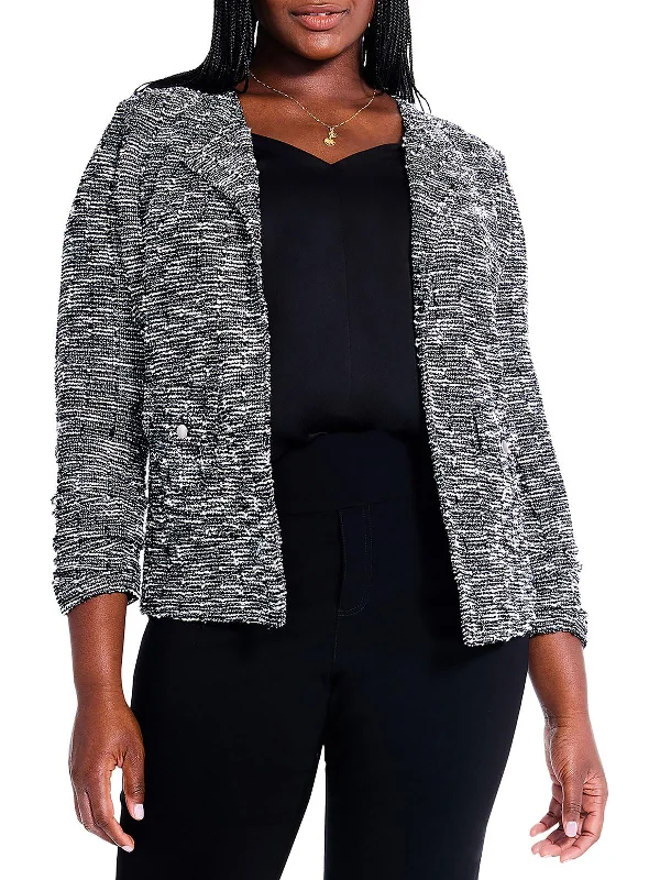 Shop Now and Save!Shop Now and Save!Starry Sky Womens Tweed Work Wear Open-Front Blazer