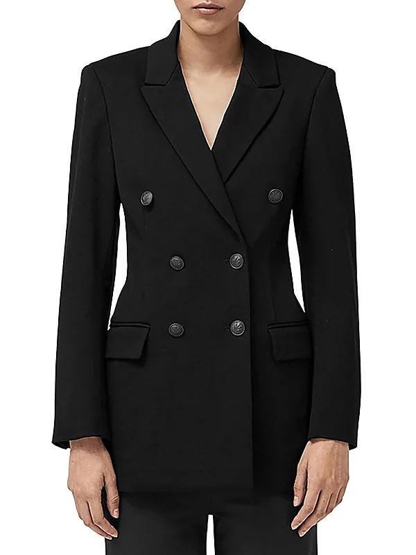 Buy More, Save More!Buy More, Save More!Warren Womens Solid Polyester Double-Breasted Blazer Buy More, Save More!Buy More, Save More!Warren Womens Solid Polyester Double-Breasted Blazer