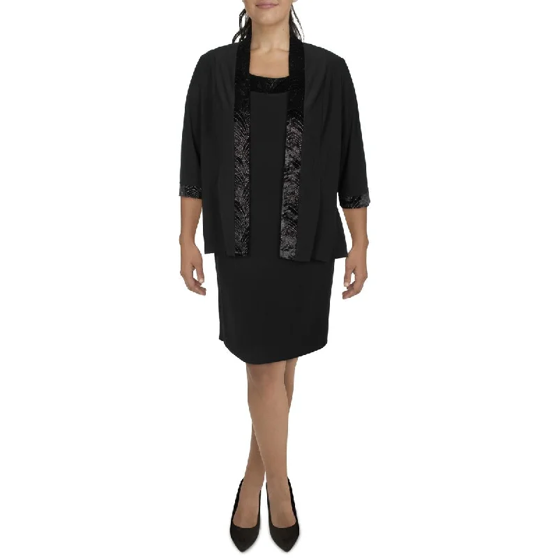 Every Deal is a Steal!Every Deal is a Steal!Womens Knit Velvet Trim Collarless Blazer Every Deal is a Steal!Every Deal is a Steal!Womens Knit Velvet Trim Collarless Blazer