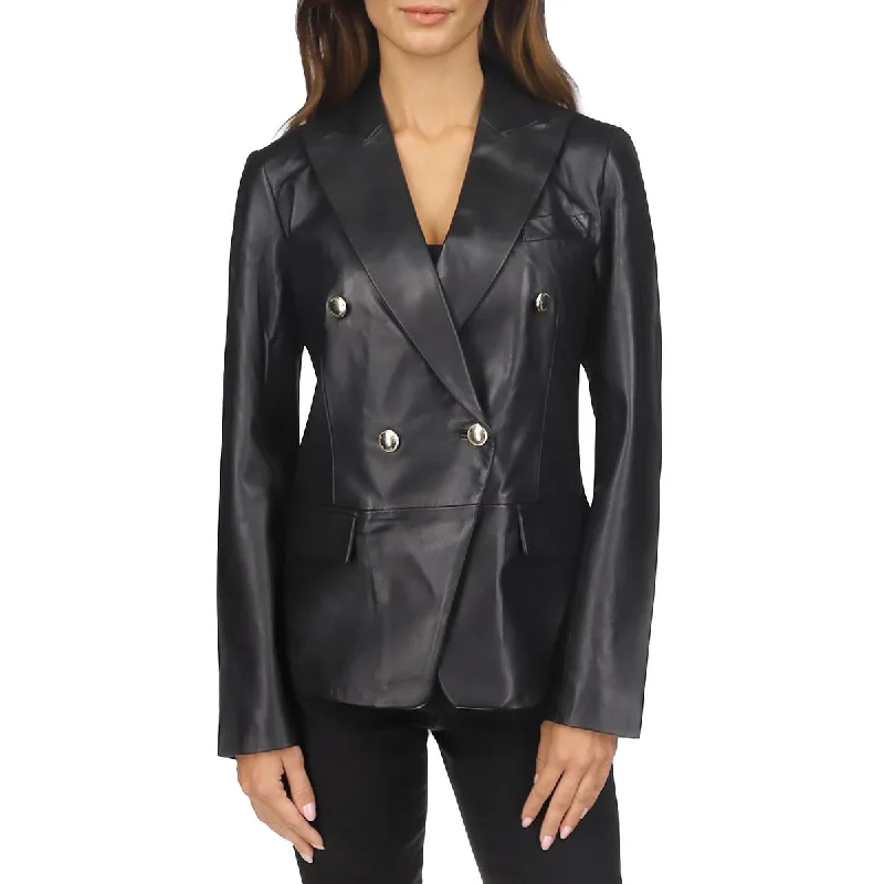 Unbeatable Prices!Unbeatable Prices!Womens Lambskin Leather Trendy Double-Breasted Blazer Unbeatable Prices!Unbeatable Prices!Womens Lambskin Leather Trendy Double-Breasted Blazer