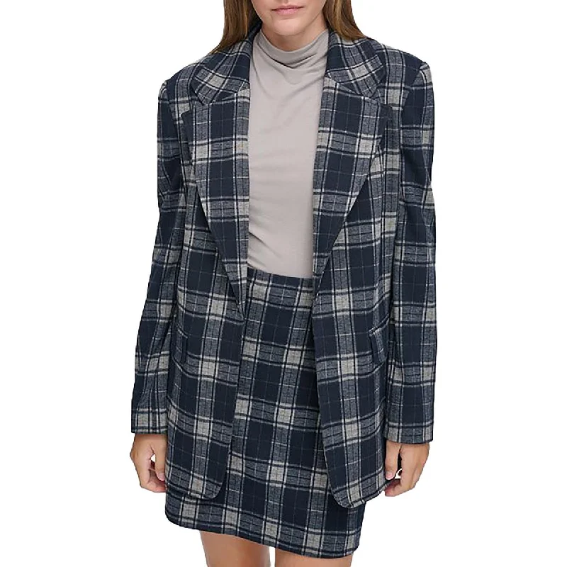 Time to Save Big!Time to Save Big!Womens Plaid Business One-Button Blazer