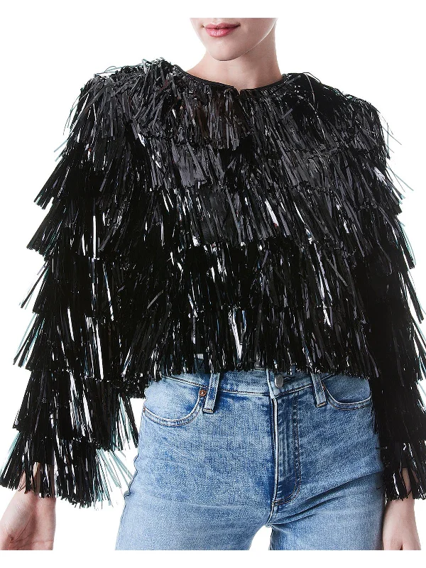 Unbeatable Prices!Unbeatable Prices!Womens Tinsel Cropped Collarless Blazer